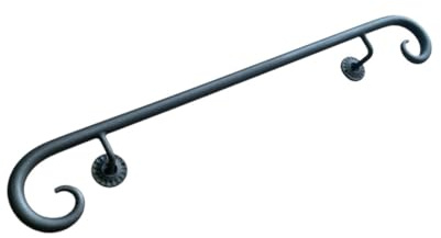 Corrimano in Ferro Mod. Positano da 50 cm a 400 cm- diametro 25 mm, adatto per scale interne e esterne, adatto per l'arredamento di qualsiasi stile. (Nero Antracite, 190 cm)