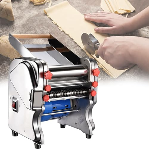 Beachtiful Machine à Pâtes électrique 550 W, Machine Commerciale à Presser Les Nouilles avec Couteau à Double Usage de 3 mm/9 mm pour Spaghetti, lasagnes et linguines (Largeur de la Pâte 20 cm)