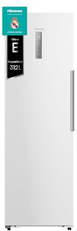 Hisense FT3K310SEWE Congelador, 1 Puerta De Libre Instalación Kitchen Fit, Class E, 312 L, Alto 185.6 cm x Ancho 59.5 cm, Color Blanco, Ventilación Inferior, Apertura de Puerta 90 Grados