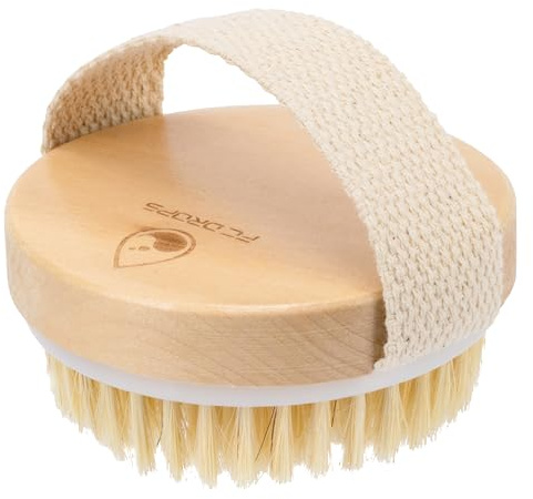 FC DROPS - Spazzola Corpo a Secco Setole Naturali per uno Scrub Corpo Peli Incarniti e un Attivatore del Microcircolo - Spazzola Esfoliante Corpo Anticellulite per Massaggio