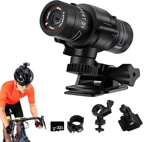 Hjälm actionkamera, 1080P 720P HD motorcykel sportkamera 120° vidvinkel med 32G minneskort stöder 128 G SD-kort videoinspelning och fotoinspelning för motorcykel cykelsport