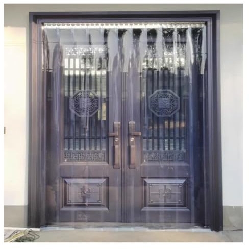 Qulamrdk Tenda A Lamelle Tende Verticali PVC Trasparente Impermeabile Porta Tende A Strisce Plastica Adatto per Cucina e Cortile Ouffroproof Personalizzabile(180x250cm/70.86x98.43in)