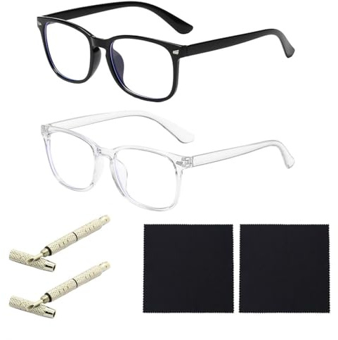 IDNVFY 2 Pares De Vejes De Lectura, 2 Tornillos Y 2 Gafas, Gafas Anti-Blind, Gafas Portátiles, Gafas De Luz Azul.
