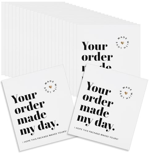 Nogeqi 100 Pcs Thank You Business Cardsfor Small Business, Small Thank You Cards Bulk, ThankYou Notes for Supporting, Packaging Supplies for Customer Appreciation (Simple Style)