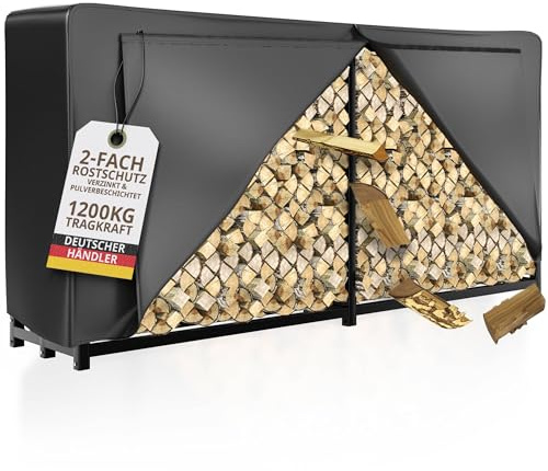 LAWA Étagère à bois de cheminée extérieure 223 x 50 x 115cm Métal galvanisé