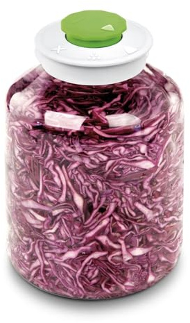 Tescoma Bocal de 5 l pour concombres ou légumes marinés, bocal Mason, couvercle scellé avec valve DELLA CASA