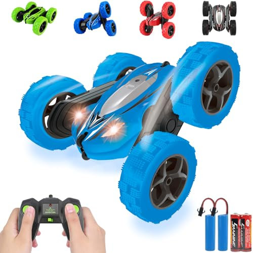 Pup Go 360° Spins Flips RC Stunt Car - Doppelseitiges 4WD Hochgeschwindigkeits 2.4GHz Fernbedienungs Rennwagenspielzeug für Kinder, 360-Grad Rollrotation mit LED Lichtern, Geschenk Jungen ab 3 Jahren