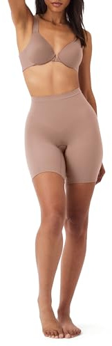 SPANX SPANXsculpt Power Series Mid-Thigh Short - Core Shapewear - Lightweight, All-Day Shaping & Support - No Panty Lines - Cafe Au Lait - Medium