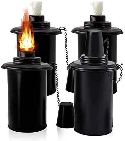 Chulovs Lot de 4 recharges de lampe de poche en bambou avec mèches et couvercles, 340,2 g