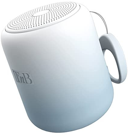 T’NB Color - Enceinte sans Fil Portable, Connexion Bluetooth Longue Durée 8 Heures, Petite Enceinte de Douche Waterproof IPX4, Format Mini Tendance et Colorée – Dégradé Blanc et Bleu