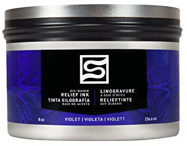 Speedball 8oz Oil Relief Block Printing Ink Violet, Paint Tools Accessories for Printing Kit, Relief Printing, Block Printing