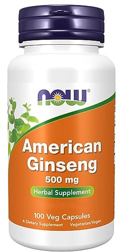 Now Foods, American Ginseng (Ginseng Americano), 500mg, 100 Cápsulas vegetales, Testado en Laboratorio, Sin Gluten, Sin Soja, Vegetariano, No GMO