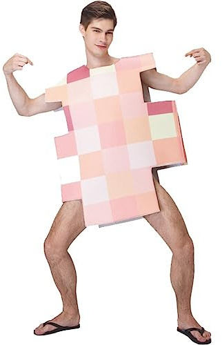 Tsffae Rolig vuxenmosaik kostym nyhet maskeraddräkt cosplay kostym par nakna sims kostym för halloweenfest