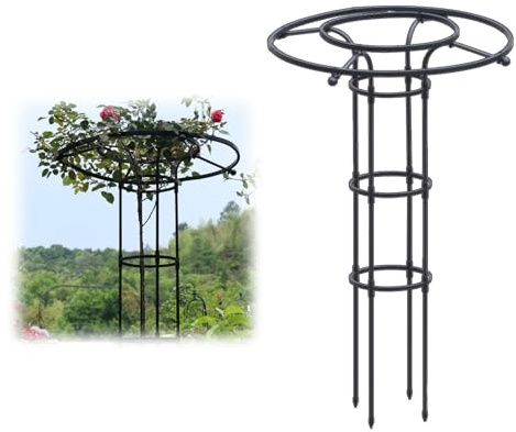 YAVYAV Enrejado De Jardín Obelisco De 120 Cm, Enrejado De Metal para Plantas En Macetas, Enrejado De Paraguas Vertical Metal, para Enredaderas Trepadoras Y Soportes De Flores(90CM/35.4IN)