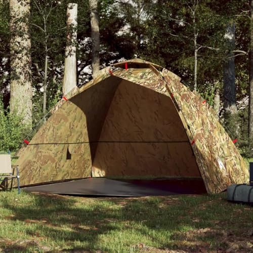 Tino Tech Tienda de campaña para pesca para 4 personas, tienda de campaña grande, ultraligera, para camping, al aire libre, resistente al viento, 260 x 246 x 180 cm, poliéster camuflaje