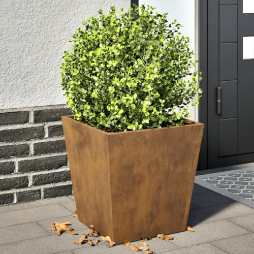 Homgoday planteringskruka 2 st. Högbädd i metall, trädgårdsbädd, blomkruka, planteringskruka, växtbädd, växtlåda, blomrabatt, blomlåda, tidig bädd, 40 x 40 x 40 cm, cortenstål