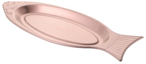 WEKADRIN Plato de Pescado Forma Pez Acero Inoxidable Resistente Alta Temperatura Apto Microondas Horno Vapor para Servir y Decorar