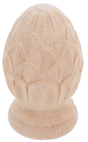 Ciieeo Remate Decorativo de Madera para Escaleras 8x12 Cm, Tallado Estilo Europeo Forma de Piña, Remates de Postes para Decoración del Hogar, Accesorio Artístico y Versátil