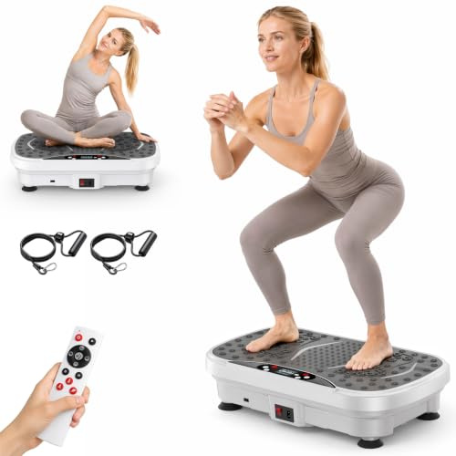 Vibration Plate Exercise Machine, Full Body Shaker Workout Equipment | 99 Speeds Workout Vibrate Stand Shake Board Fitness for Weight Loss Fat Burner for Gym Home Office 150KG Capacity for Women