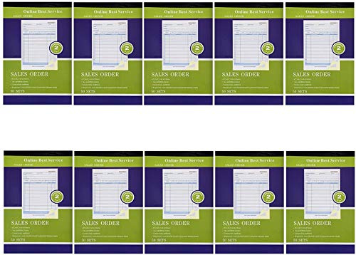 10 Pack Large Sales Order Book Receipt Invoice Duplicate Carbonless Copy 50 Sets 5.5 X 85