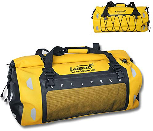 Motorrad wasserdichte Hecktasche Super Große Kapazität Rücksitzbeutel für Motorräder Leder Motocross Rucksack für Moto Travele,Yellow,80L