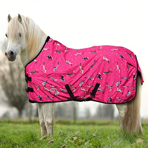 York Ponydecke Regendecke für Pony Horsi pink Koppeldecke Weidedecke Winterdecke (105 cm)
