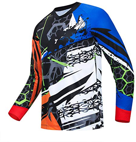 PSPORT - Maglia motocross a maniche lunghe da uomo - Maglia motocross da uomo - Top per MTB - Per gara di downhill, poitrine 61 cm = étiquette XXL