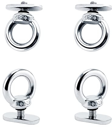 Morobor Lot de 4 œillets d'arrimage en acier inoxydable pour kayak, canoë, bateau, corde élastique