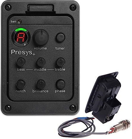 Preamplificador de Guitarra Pastilla de Guitarra de EQ 3 Bandas Acústica Ecualizador Integrado Sintonizador de Recogida Herramienta para Guitarra Acústica