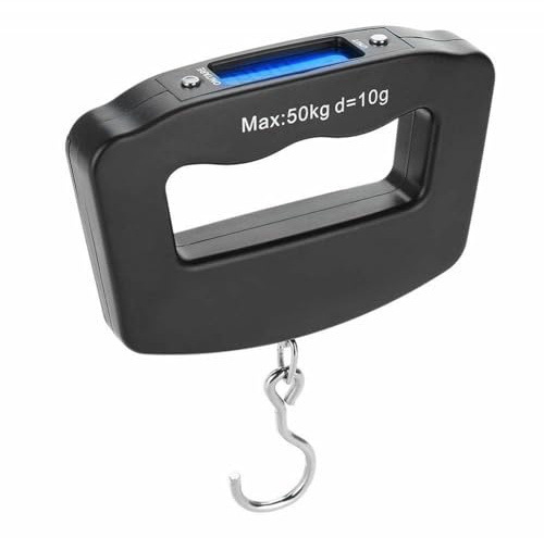 Kenhihi Portable Travel Luggage Electronic Scale, Digital LCD Hanging Box Weighing Scale 110 pounds/50 kilograms, Fishing, Luggage, Gifts (Hooks)