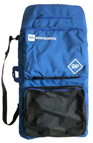 RIP Blue Commando Sac à dos de voyage double bodyboard – 2 planches avec bandoulière + dragonne, bretelles rembourrées réglables, planche de transport de 111,8 cm, 2 grandes poches de rangement avant,