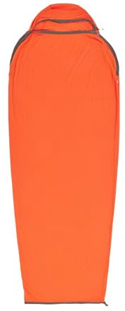 Sea to Summit - Reactor Extreme Schlafsack-Liner - Mummy mit Kordelzug - Thermolite für Thermo-Boost - Ultra-Sil Packsack - Wanderungen, Camping & Camping im Winter - Orange - 364g