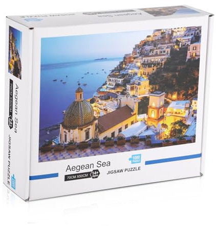 VICASKY 1000stücke Packung Mit Teilen Aegean Sea Puzzles Papier-puzzlespiel Für Erwachsene Und Junge Mädchen Fördert Geduld Und Konzentration Für Familienaktivitäten Und Besondere