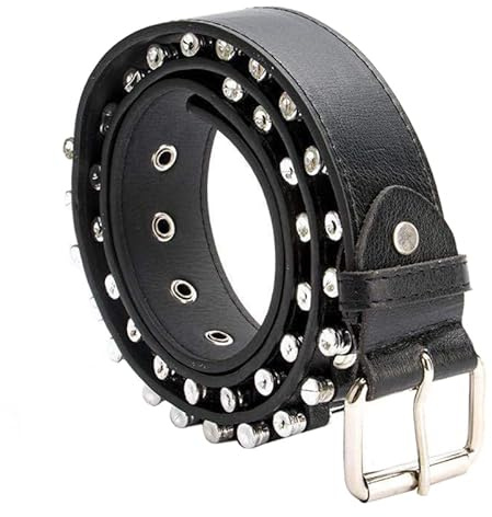PACKOVE Ceinture Punk Homme 42.52 Pouces Ceinture Cloutée En Cuir Synthétique Boucle Métallique Robuste Pour Loisirs Travail Sorties Cadeau