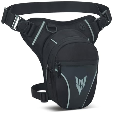 IHIGOGOFA Sac de Jambe Femme Homme Moto Imperméable Multifontion Sacoche de Jambe Tactique Sac Banane pour Randonnée Camping Escalade Voyage Moto Cyclisme Pêche Chasse