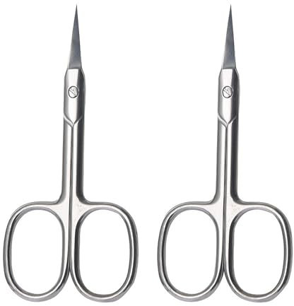 Nagelschere, 2 Stücke Nagelhautschere, Nagelhautschere Hautschere mit Gebogener Spitze Nagelhautzange aus Rostfreiem Edelstahl Nail scissors für Fuß und Fingernägel