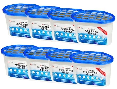 Invest 8x Luftentfeuchter inkl. 230g Nachfüllpack Granulat Raumentfeuchter für Küche Bad Camper ohne Strom, Feuchtigkeitsabsorber Entfeuchter, Schutz gegen Schimmel & Gerüche