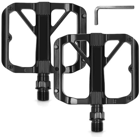 PWGHWG Pedales de Bicicleta de Montaña, 9/16 Pedales Bicicleta MTB Pedal de Bicicleta Antideslizante, Pedales de Aleación de Aluminio Plataforma, Pedales Bicicleta para Carretera Ciclismo