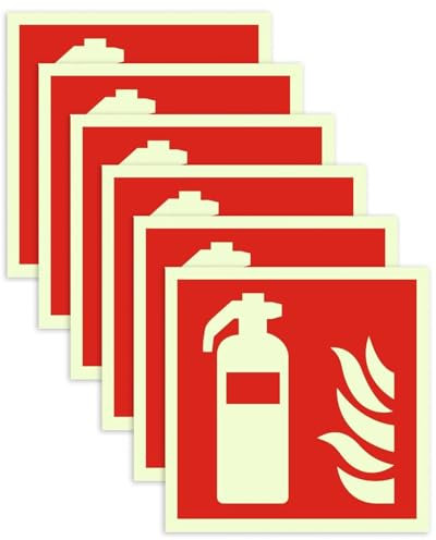 KGDUYC 6 panneaux d'extincteur – Panneaux d'extincteur auto-adhésifs en PVC, panneaux de protection contre les incendies pour la maison, le bureau, le chantier et la voiture (panneau d'extincteur)