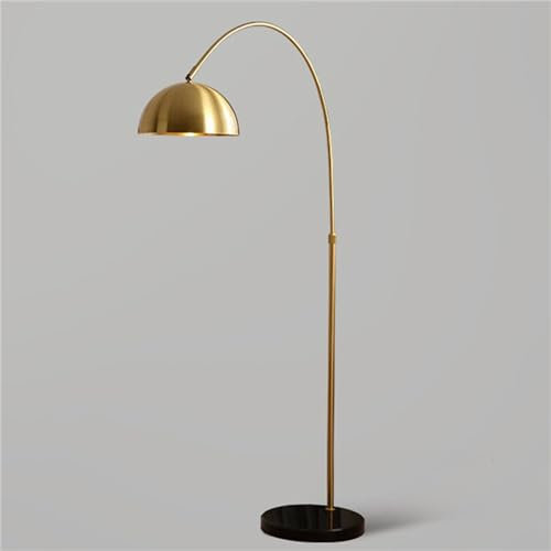Standard Lamps Living Room Arch Floor Lamps With Remote Dimmable Floor Lamp 170cm Brass Lamp With Adjustable Hanging Metal Shade Arc Lamps Floor Standing With 12w Bulb Over Couch L