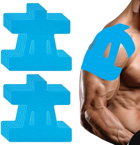12Pcs Kinesiology Tapes for Shoulder Pre-Cut Sport Tape Elastic Muscle Tape | Breathable Shoulder Tape, Waterproof & Latex-Free, Skin-Friendly Kinesiology Tape for Shoulder Support Muscle Pain Relief