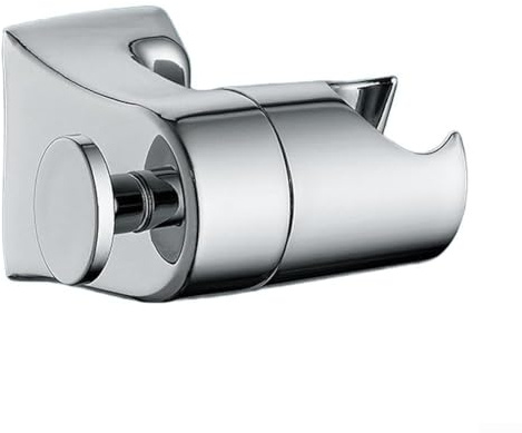 Soporte para cabezal de ducha, acero inoxidable 304 360° ajustable soporte de cabezal de ducha con accesorios de montaje (plata)