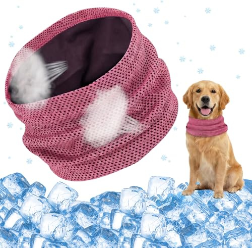 DIELOVEHUA Kylande Hundhalsduk, Kylande Halsband För Hund, Återanvändbar Kylande Halsduk För Sommar, 55 x 16 cm, Rosa