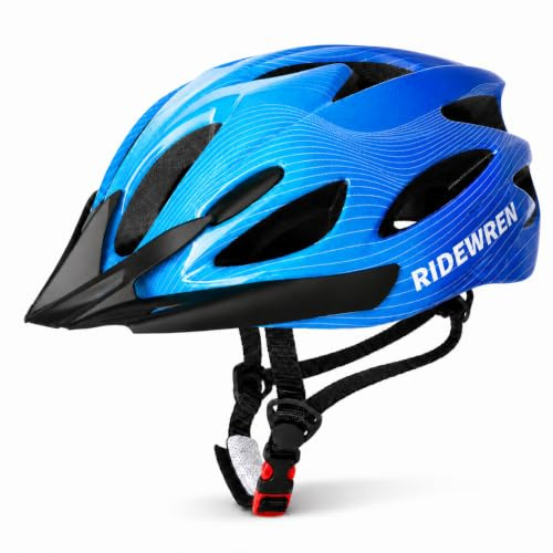 Kids Bike Helmet, Kids Helmet for Boys and Girls Ages 3-14, Adjustable Fit 50-59cm for Cycling, Scooter Riding and Skating with Removable Visor(Blue Purple Gradient)