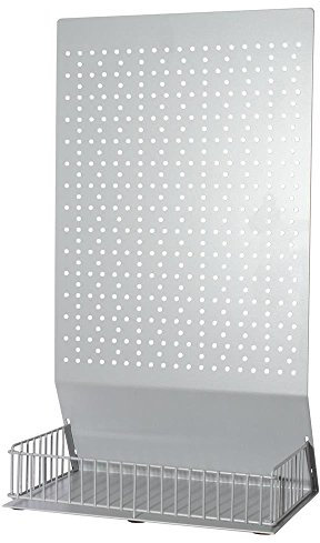 GERSO – Présentoir de comptoir en tôle perforée avec euro-perforation – aluminium blanc RAL9006