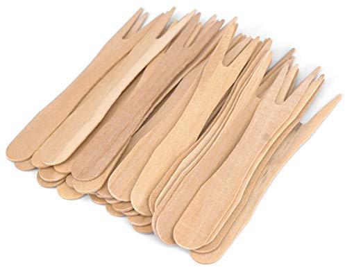 Gmark Eco-Friendly 3.5 Mini Wooden Chips Fork 200 ct, Biodegradable Compostable Birchwood (200pcs/bag) GM1043