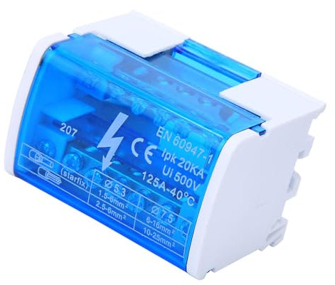 Terminal Distribution Box Terminal Strip Junction Box Rail 2-Level Single Phase with Transparent Dust Cover 207