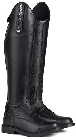 HORZE Botas de equitación para mujer Verona, botas de torneo con cremallera, marrón, 36W