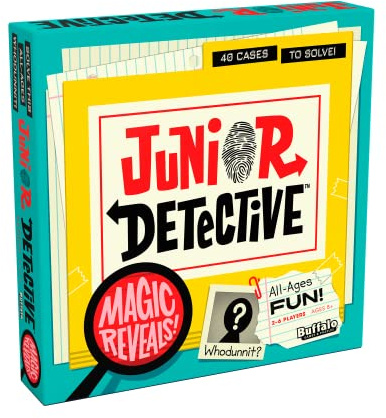 Buffalo Games – Junior Detective – Familjespel natt mysterium – flera ärendefiler för varierade lekgenomgång – åldrarna 8 och uppåt