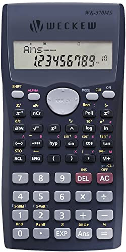 WECKEW Wissenschaftlicher Taschenrechner, Ingenieurwissenschaftlicher Taschenrechner mit 240 Funktionen, 2-zeiliges LCD-Display, geeignet für Schüler, Lehrer und geschäftliche Nutzung